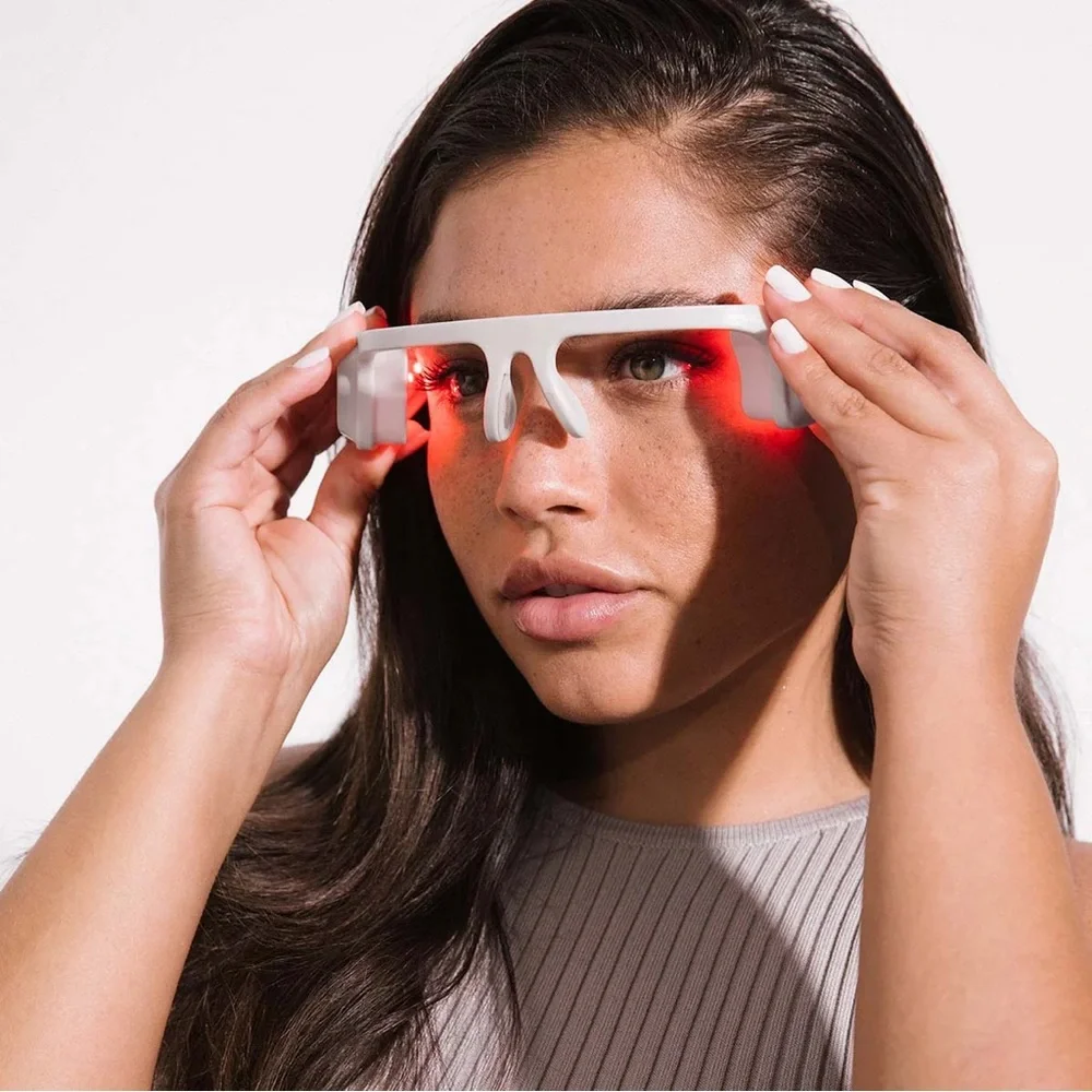 Alya White Smart Glasses with Red Accents
